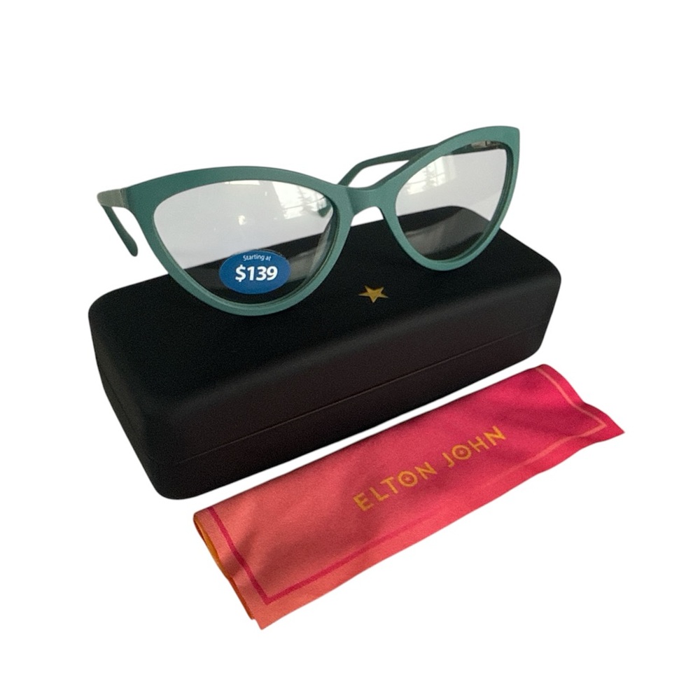 Elton John Eyewear Designer Fashion Glasses School Girl 56-19-140 Cat Eye NEW